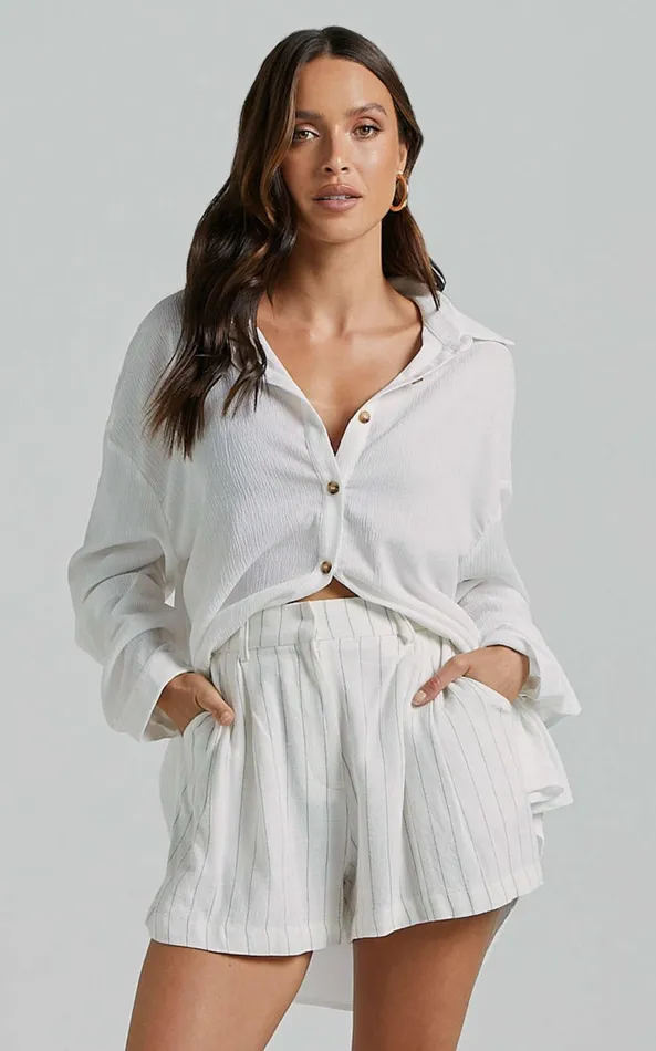 Showpo Isabeau Shirt 8211 Relaxed Oversized Shirt In White Women Tops