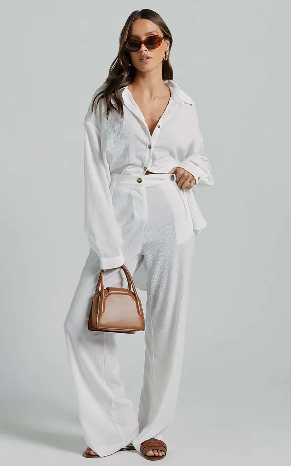 Showpo Isabeau Shirt 8211 Relaxed Oversized Shirt In White Women Tops