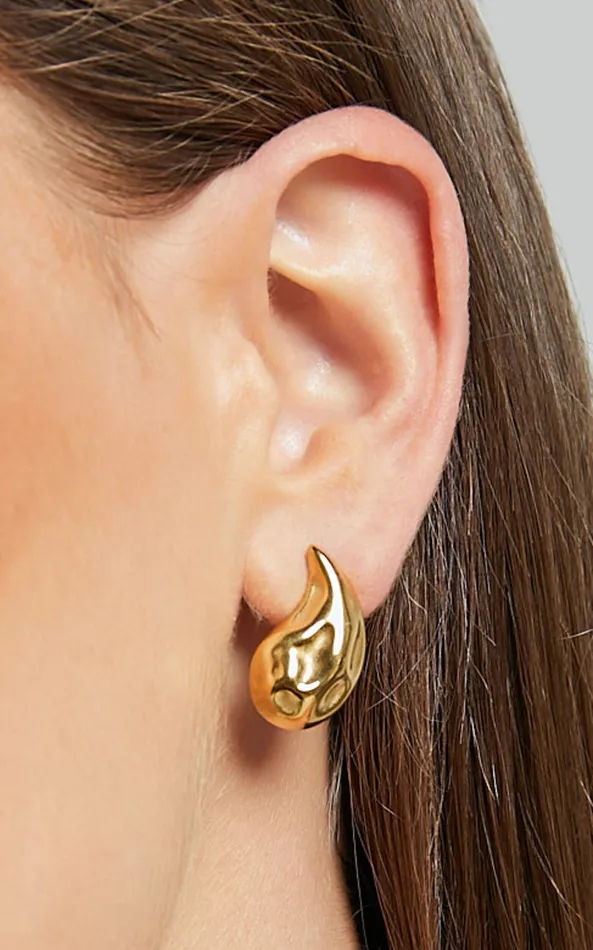 Showpo Isabelle Earrings 8211 Chunky Teardrop Stud Earrings In Gold Women Earrings
