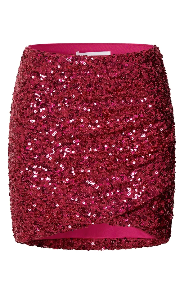 Showpo Isla Mini Skirt 8211 High Waisted Wrap Skirt In Magenta Women Skirts