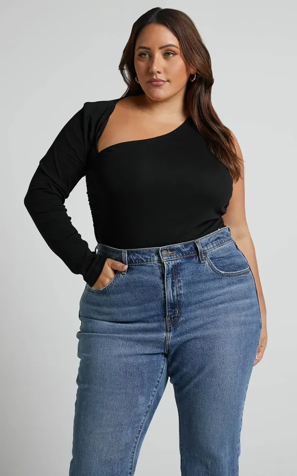 Showpo Itali Top 8211 Asymmetrical One Shoulder Sleeve Top In Black Women Tops Showpo Itali Top 8211 Asymmetrical One Shoulder Sleeve Top In Black Women Tops