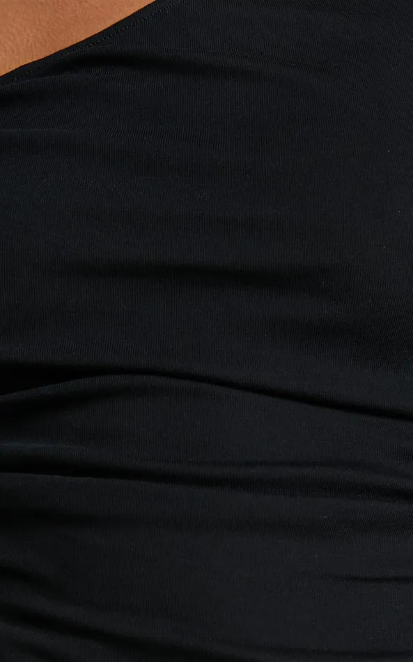 Showpo Itali Top 8211 Asymmetrical One Shoulder Sleeve Top In Black Women Tops Showpo Itali Top 8211 Asymmetrical One Shoulder Sleeve Top In Black Women Tops