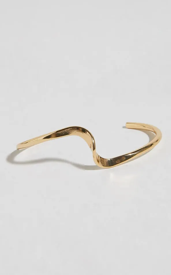 Showpo Ivy Irregular Shaped Bracelet Cuff In Gold Women Bracelets