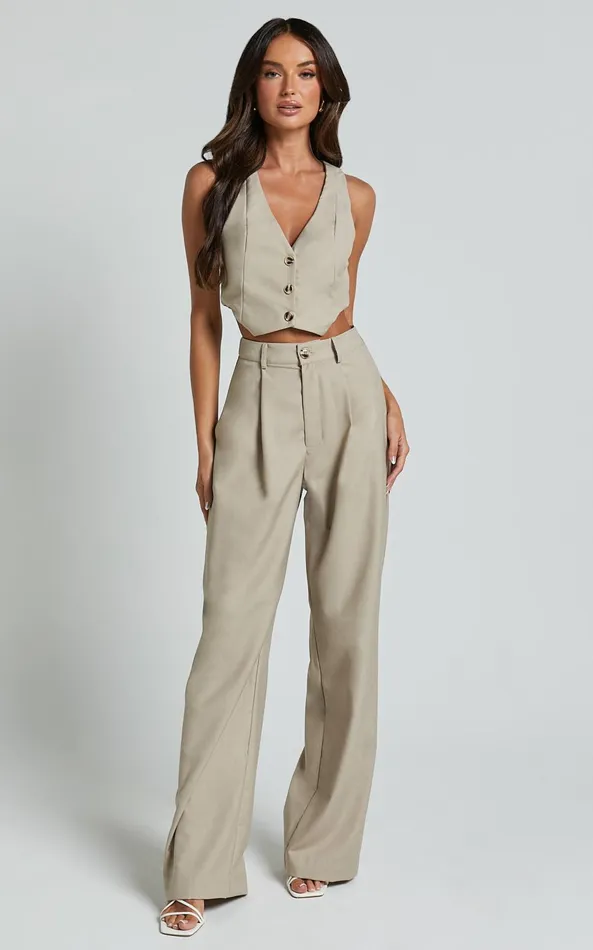 Showpo Izara Trousers 8211 Mid Rise Relaxed Straight Leg Tailored Trousers In Oatmeal Women Curve Clothes Showpo Izara Trousers 8211 Mid Rise Relaxed Straight Leg Tailored Trousers In Oatmeal Women Curve Clothes