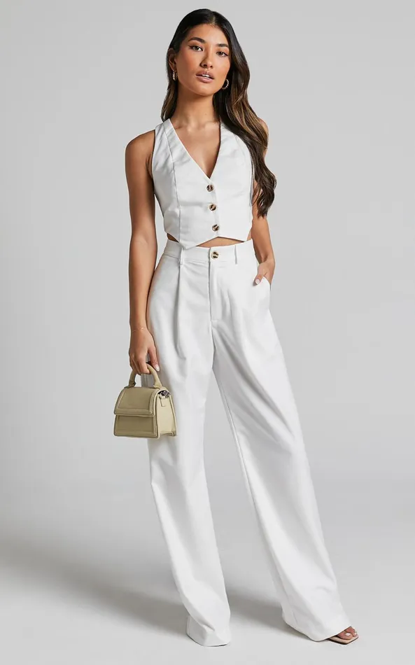 Showpo Izara Trousers 8211 Mid Rise Relaxed Straight Leg Tailored Trousers In Warm White Women Curve Clothes Showpo Izara Trousers 8211 Mid Rise Relaxed Straight Leg Tailored Trousers In Warm White Women Curve Clothes