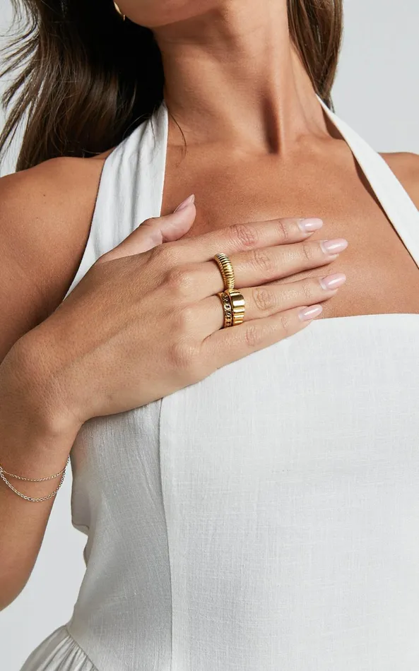 Showpo Jacintha Rings 8211 3 Pack Ring Set In Gold Women Rings