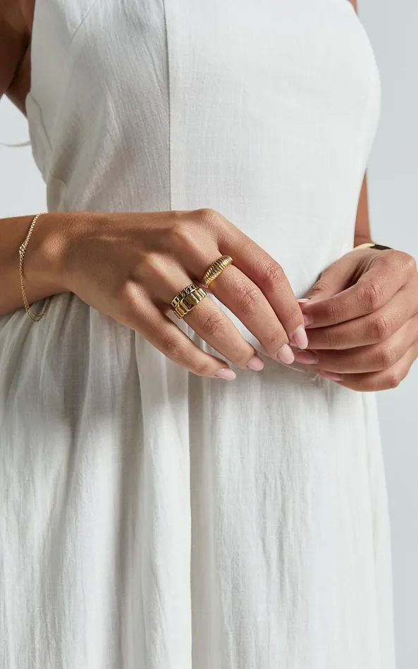 Showpo Jacintha Rings 8211 3 Pack Ring Set In Gold Women Rings