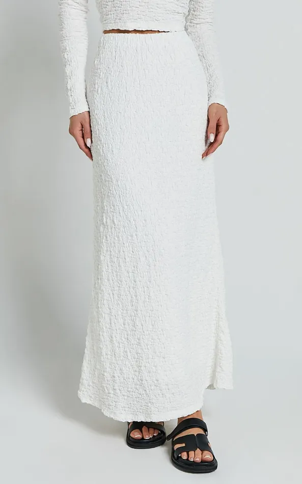 Showpo Jackie Midi Skirt 8211 High Elasticated Waist Skirt In White Women Skirts