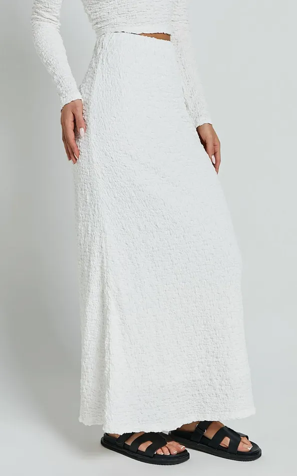 Showpo Jackie Midi Skirt 8211 High Elasticated Waist Skirt In White Women Skirts