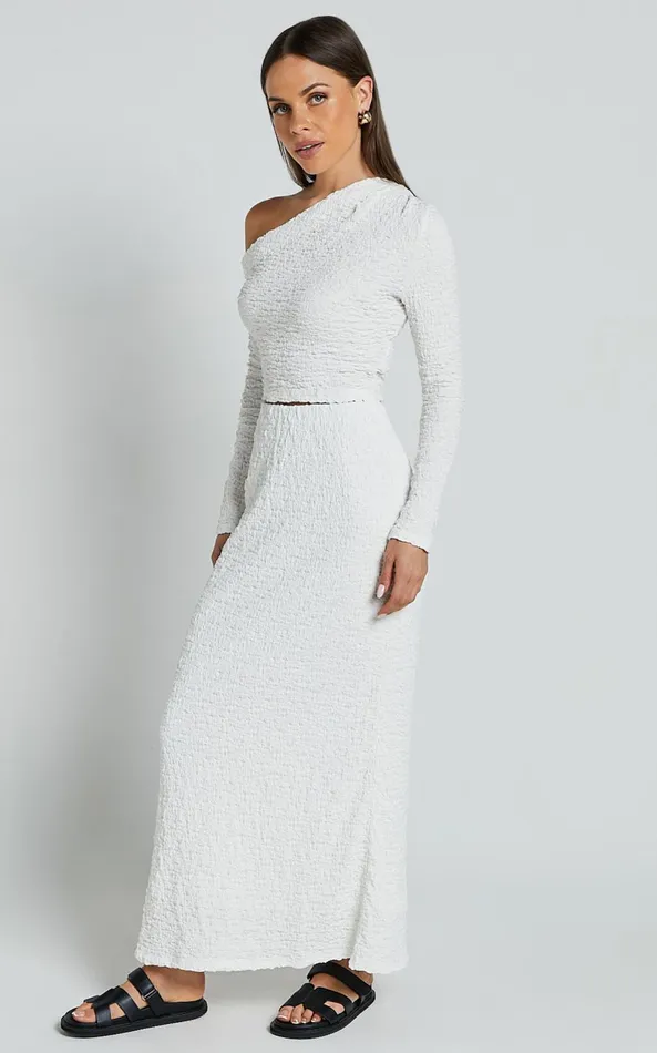 Showpo Jackie Midi Skirt 8211 High Elasticated Waist Skirt In White Women Skirts