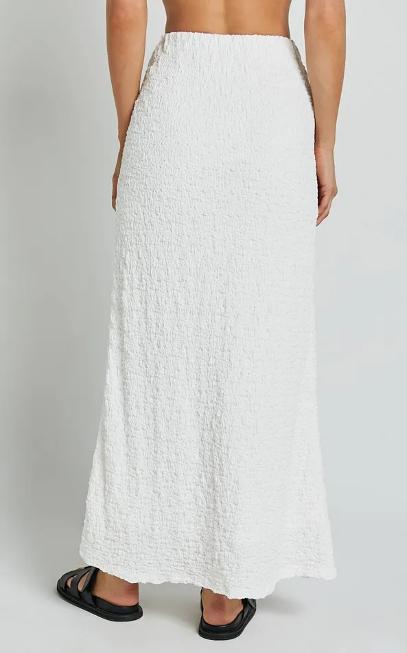 Showpo Jackie Midi Skirt 8211 High Elasticated Waist Skirt In White Women Skirts