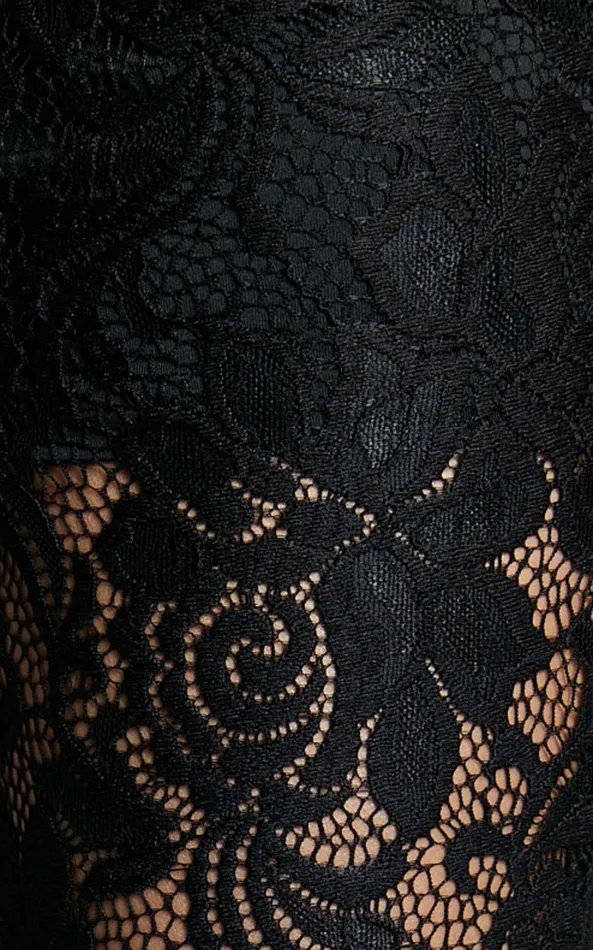 Showpo Jaclyn Pants 8211 Mid Waist Lace Straight Leg Pants In Black Women Pants