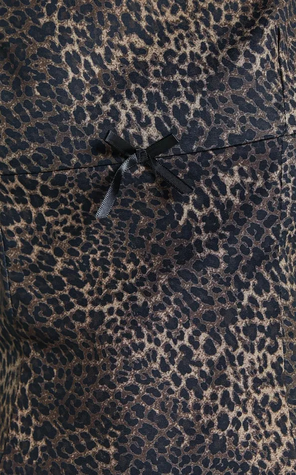Showpo Jada Cami 8211 Straight Neck Panelled Top With Lace Detail In Leopard Women Tops