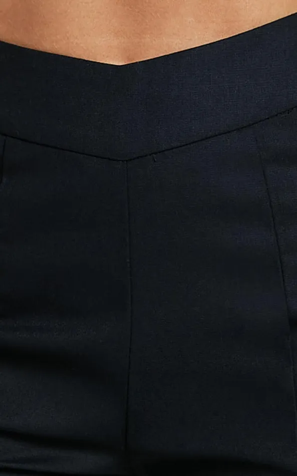 Showpo Jamir Pants 8211 Linen Look High Waisted Fit And Flare Pants In Black Women Basics