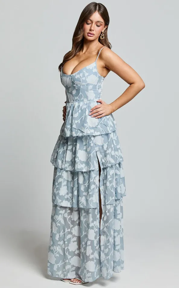 Showpo Janezkie Midi Dress 8211 Femme Tiered Formal Dress In Light Blue Women Dresses Showpo Janezkie Midi Dress 8211 Femme Tiered Formal Dress In Light Blue Women Dresses