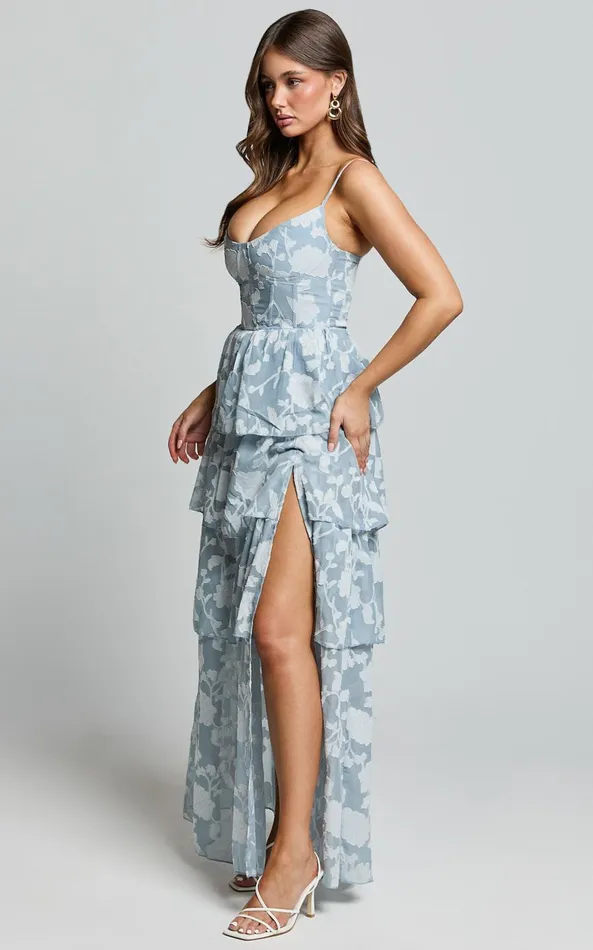 Showpo Janezkie Midi Dress 8211 Femme Tiered Formal Dress In Light Blue Women Dresses Showpo Janezkie Midi Dress 8211 Femme Tiered Formal Dress In Light Blue Women Dresses