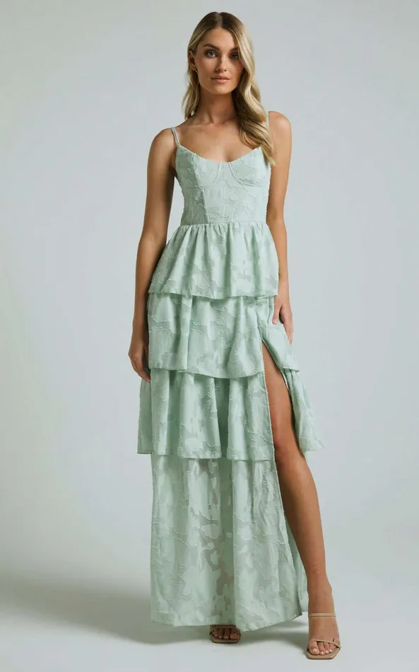 Showpo Janezkie Midi Dress 8211 Femme Tiered Formal Dress In Mint Women Dresses Showpo Janezkie Midi Dress 8211 Femme Tiered Formal Dress In Mint Women Dresses