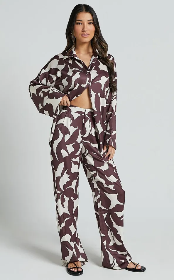 Showpo Janissa Pants 8211 High Waisted Wide Leg Pants In Brown Floral Women Curve Clothes Showpo Janissa Pants 8211 High Waisted Wide Leg Pants In Brown Floral Women Curve Clothes