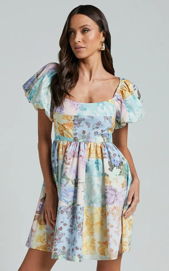Showpo Janna Mini Dress 8211 Puff Sleeve Empire Waist Dress In Vintage Floral Women Dresses Showpo Janna Mini Dress 8211 Puff Sleeve Empire Waist Dress In Vintage Floral Women Dresses