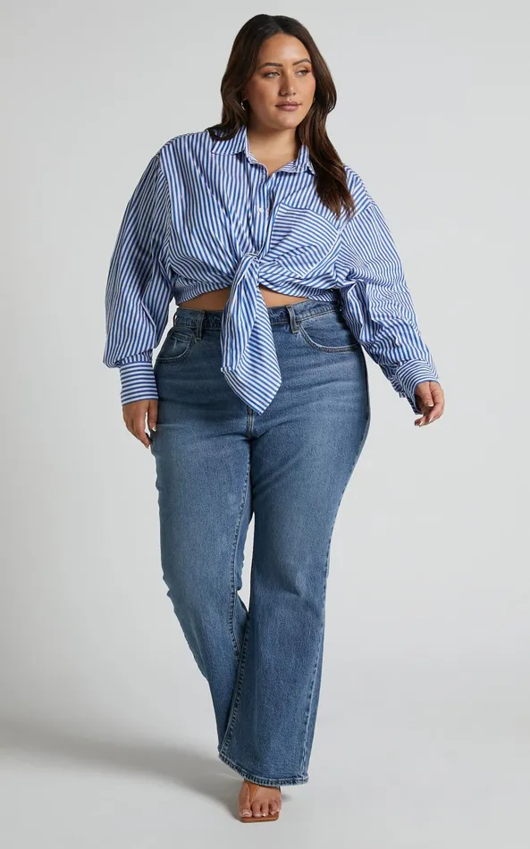 Showpo Jaycey Shirt 8211 Long Sleeve Pocket Detail Shirt In Navy Stripe Women Tops Showpo Jaycey Shirt 8211 Long Sleeve Pocket Detail Shirt In Navy Stripe Women Tops