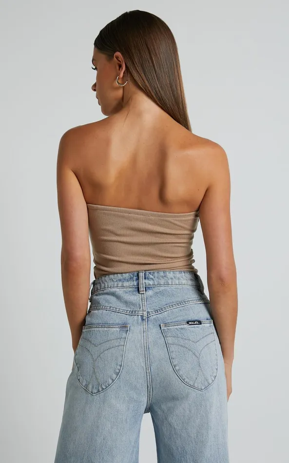 Showpo Jelena Top 8211 Jersey Strapless Twist Front Top In Tan Women Curve Clothes Showpo Jelena Top 8211 Jersey Strapless Twist Front Top In Tan Women Curve Clothes
