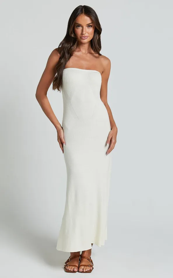 Showpo Jenara Knitted Midi Dress 8211 Strapless Knited Midi Dress In Off White Women Dresses Showpo Jenara Knitted Midi Dress 8211 Strapless Knited Midi Dress In Off White Women Dresses