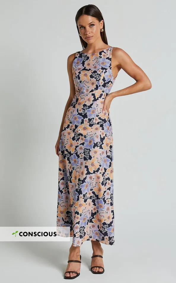 Showpo Jenibelle Midi Dress 8211 Boat Neck Open Back Sleeveless Bias Cut Slip Dress In Mellow Floral Women Dresses Showpo Jenibelle Midi Dress 8211 Boat Neck Open Back Sleeveless Bias Cut Slip Dress In Mellow Floral Women Dresses