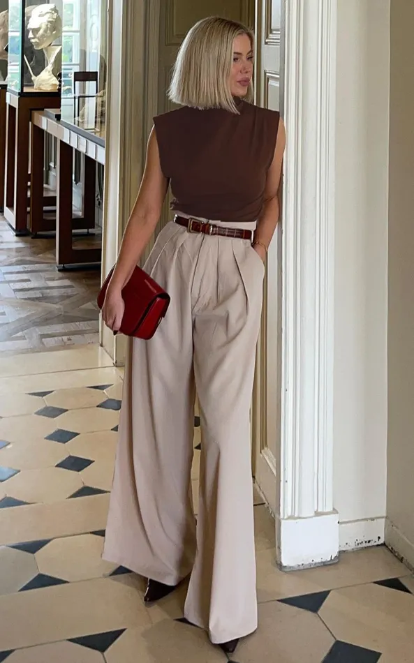 Showpo Jenner Top 8211 High Neck Ruched Side Top In Chocolate Women Tops