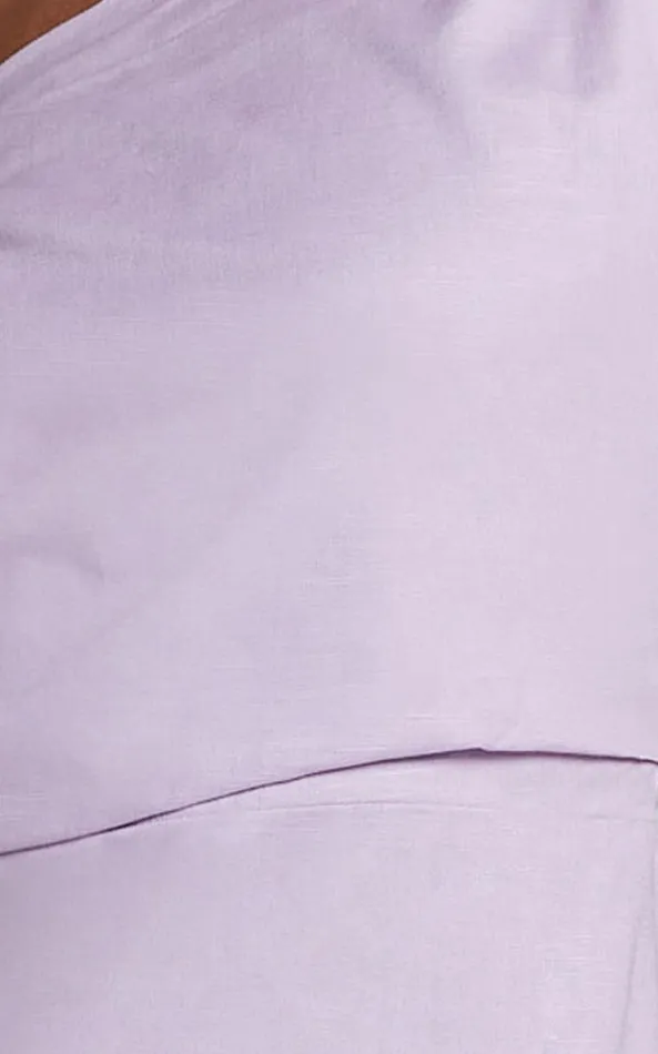 Showpo Jeofina Mini Dress 8211 Off The Shoulder Linen Look Dress In Lilac Women Dresses