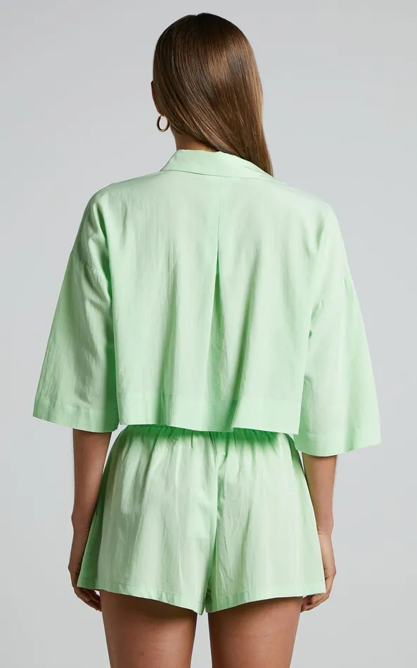 Showpo Jesmae Shorts 8211 Paper Bag Waist Shorts In Mint Women Shorts