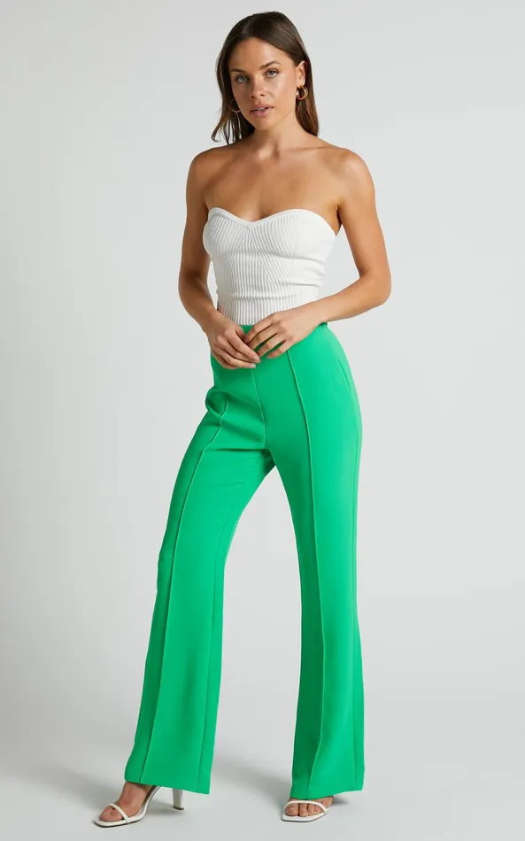 Showpo Jessa Pants 8211 High Waisted Pants In Green Women Pants