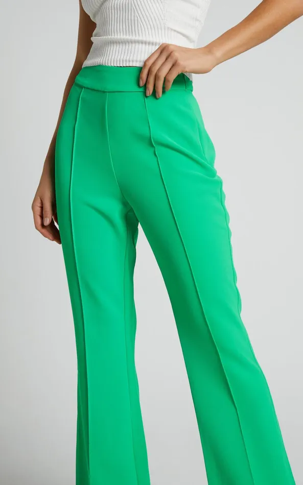 Showpo Jessa Pants 8211 High Waisted Pants In Green Women Pants