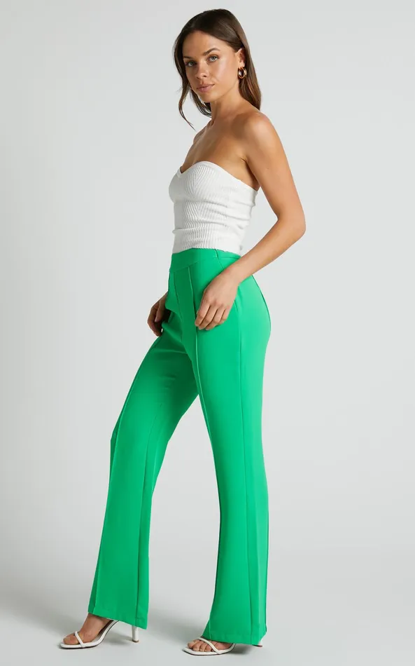 Showpo Jessa Pants 8211 High Waisted Pants In Green Women Pants