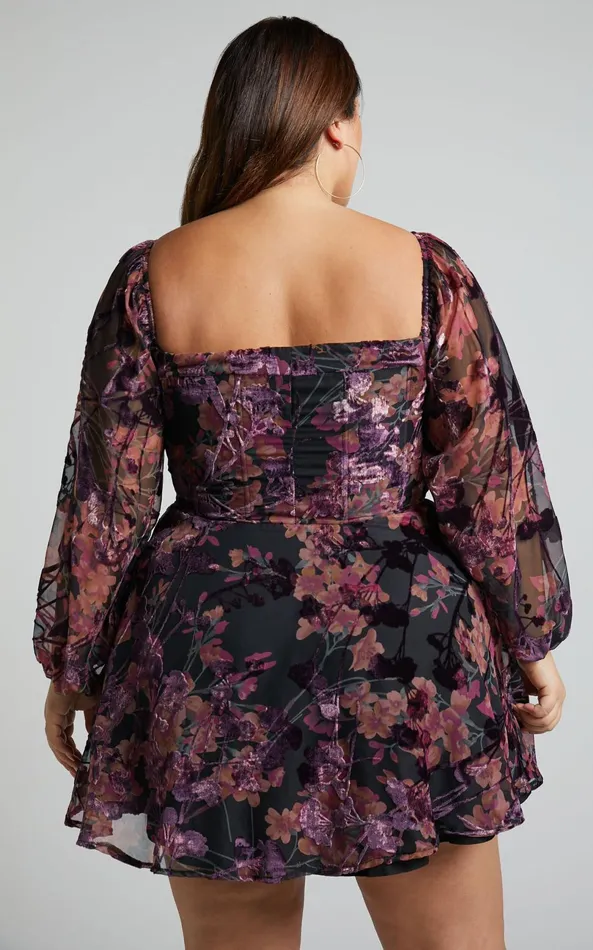 Showpo Jessell Mini Dress 8211 Long Sleeve Cowl Corset Dress In Burnt Out Floral Women Dresses Showpo Jessell Mini Dress 8211 Long Sleeve Cowl Corset Dress In Burnt Out Floral Women Dresses