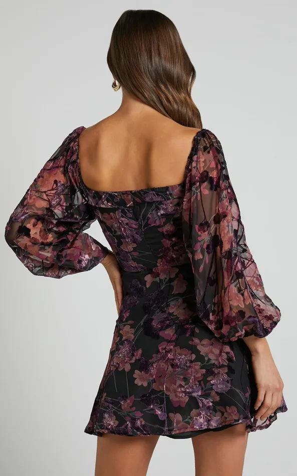 Showpo Jessell Mini Dress 8211 Long Sleeve Cowl Corset Dress In Burnt Out Floral Women Dresses Showpo Jessell Mini Dress 8211 Long Sleeve Cowl Corset Dress In Burnt Out Floral Women Dresses