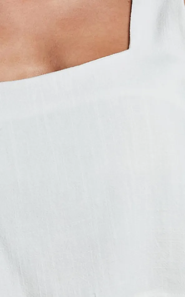Showpo Jhovie Top 8211 Linen Look Crop Top In White Women Tops
