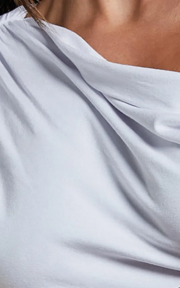 Showpo Jialeen Top 8211 Off Shoulder Twist Asymmetrical Sleeve Top In White Women Tops