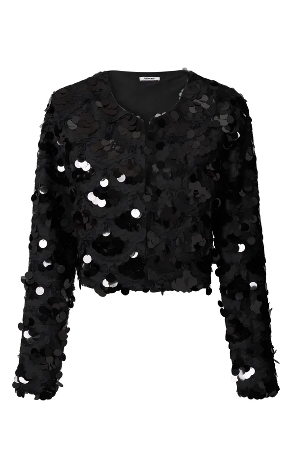 Showpo Joanna Jacket 8211 Sequin Jacket In Black Women Jackets and Coats