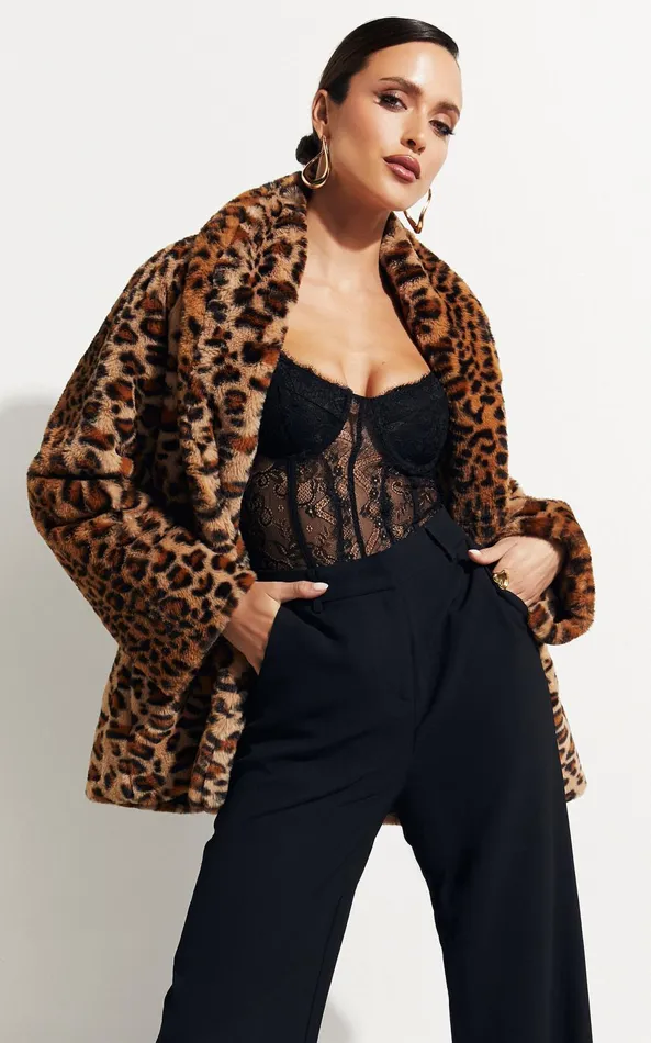 Showpo Jocelyn Coat 8211 Faux Fur Animal Print Coat In Leopard Women Jackets and Coats Showpo Jocelyn Coat 8211 Faux Fur Animal Print Coat In Leopard Women Jackets and Coats