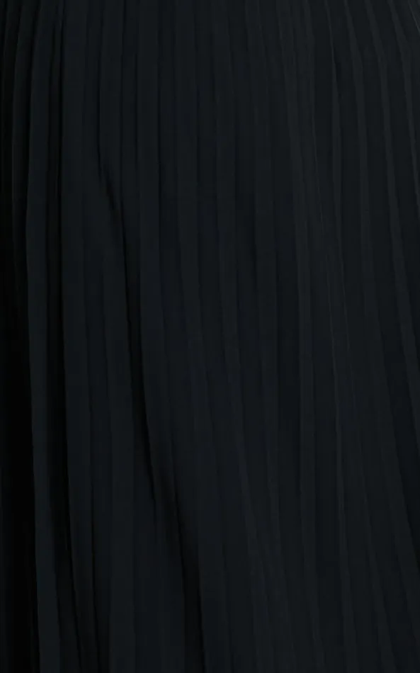 Showpo Jodie Midi Dress 8211 Pleated Chiffon Ruched Bust Midi Dress In Black Women Dresses