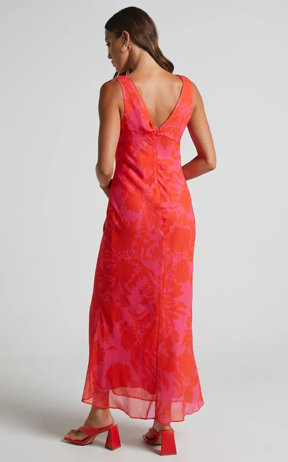 Showpo Jodie Midi Dress 8211 V Neck Slip Dress In Pink Floral Women Dresses Showpo Jodie Midi Dress 8211 V Neck Slip Dress In Pink Floral Women Dresses