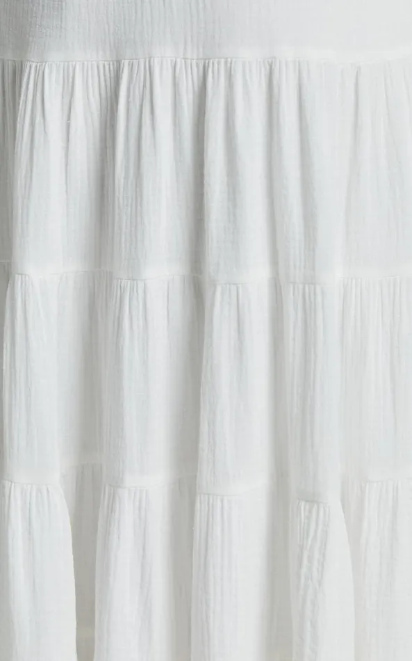 Showpo Jodilou Midi Dress 8211 Halter Tiered Dress In White Women Dresses