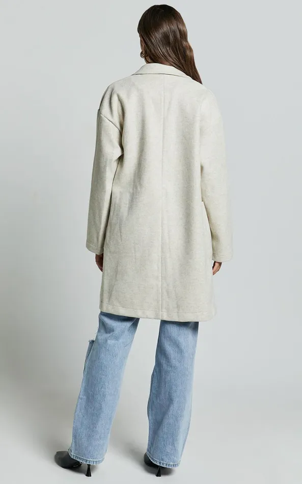 Showpo Jonas Coat 8211 Pocket Detail Longline Coat In Beige Women Jackets and Coats