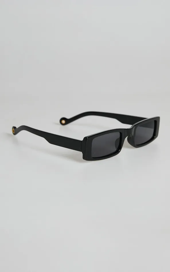 Showpo Jorgelina Rectangle Sunglasses In Black Women Sunglasses