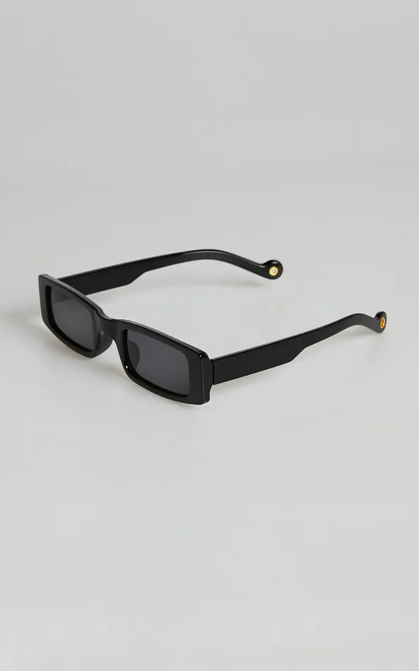 Showpo Jorgelina Rectangle Sunglasses In Black Women Sunglasses