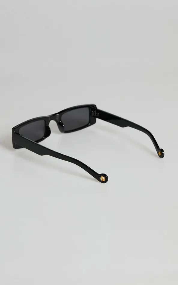Showpo Jorgelina Rectangle Sunglasses In Black Women Sunglasses