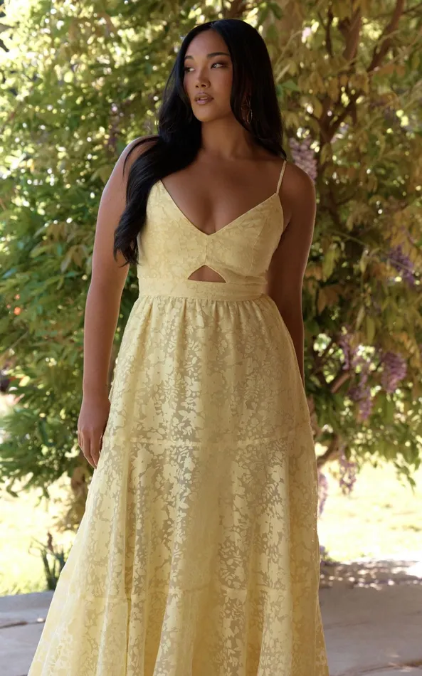 Showpo Jorie Midi Dress 8211 Strappy Front Cut Out Tiered Skirt In Pastel Yellow Women Curve Clothes Showpo Jorie Midi Dress 8211 Strappy Front Cut Out Tiered Skirt In Pastel Yellow Women Curve Clothes