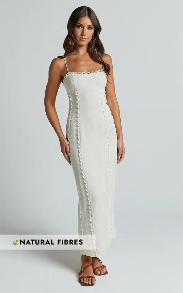 Showpo Josella Midi Dress 8211 Strappy Linen Look Column Dress In Beige Women Dresses Showpo Josella Midi Dress 8211 Strappy Linen Look Column Dress In Beige Women Dresses