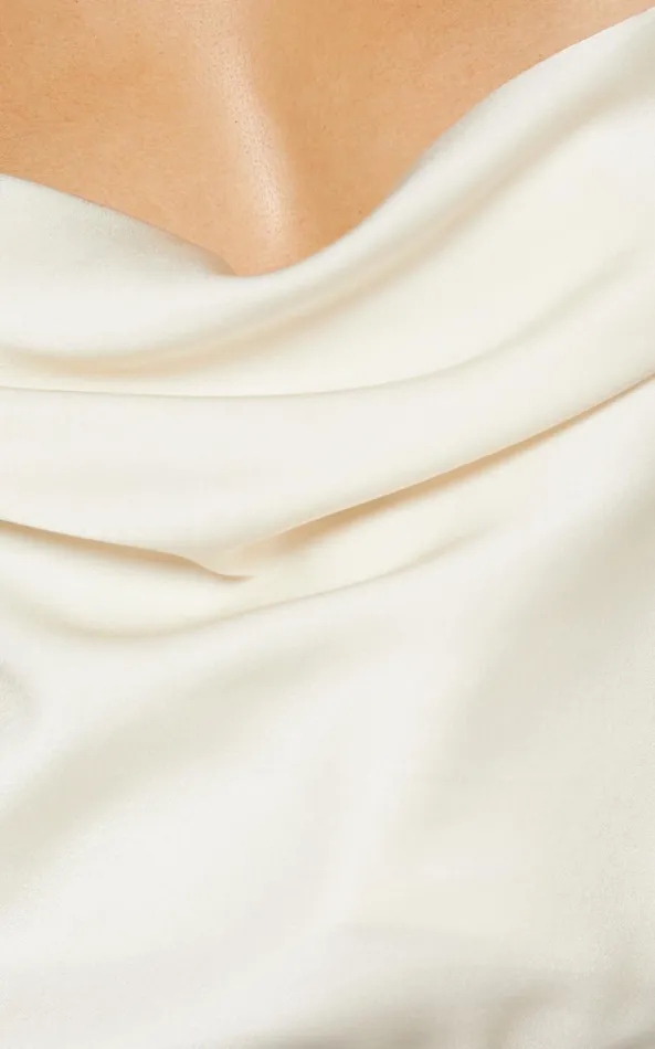 Showpo Julian Top 8211 Off Shoulder Long Sleeve Cowl Neck Top In Ivory Women Curve Clothes
