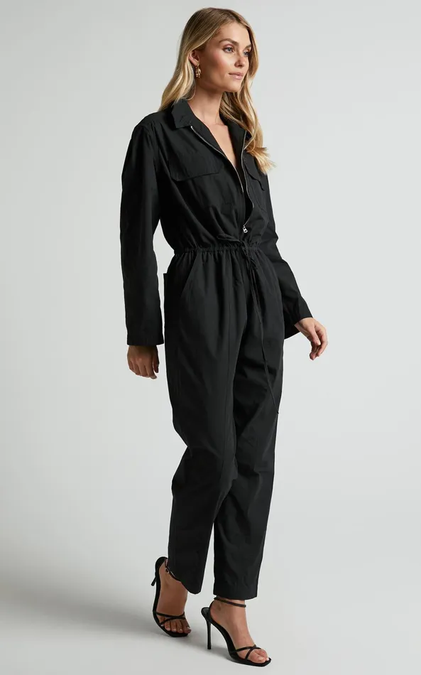 Showpo Kaede Jumpsuit 8211 Utility Jumpsuit In Black Women Jumpsuits